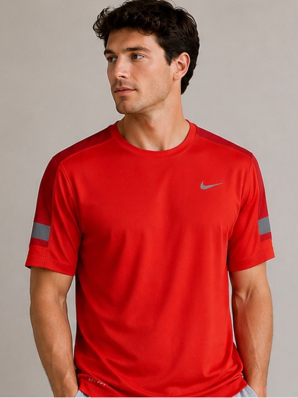 Nike Dri-FIT Running Training Shirt Men's XL Bright Red